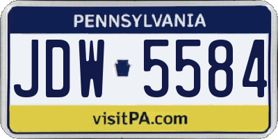 PA license plate JDW5584