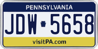 PA license plate JDW5658