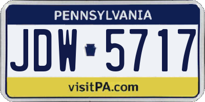 PA license plate JDW5717