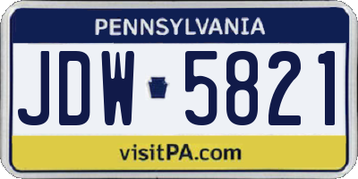 PA license plate JDW5821