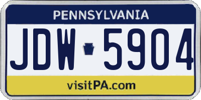 PA license plate JDW5904