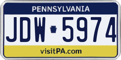PA license plate JDW5974