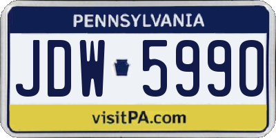PA license plate JDW5990