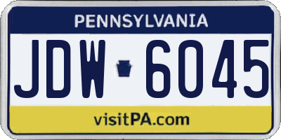 PA license plate JDW6045