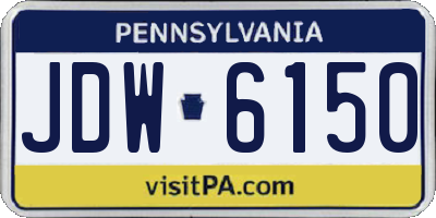 PA license plate JDW6150