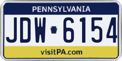 PA license plate JDW6154