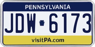 PA license plate JDW6173