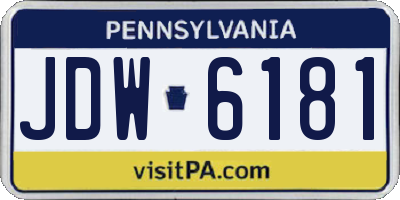 PA license plate JDW6181