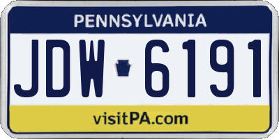 PA license plate JDW6191
