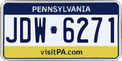 PA license plate JDW6271