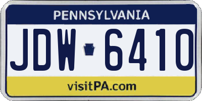 PA license plate JDW6410