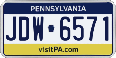 PA license plate JDW6571
