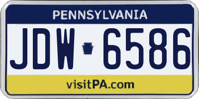 PA license plate JDW6586