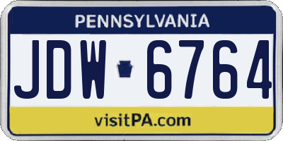 PA license plate JDW6764