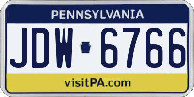 PA license plate JDW6766