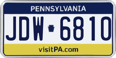 PA license plate JDW6810