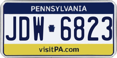 PA license plate JDW6823