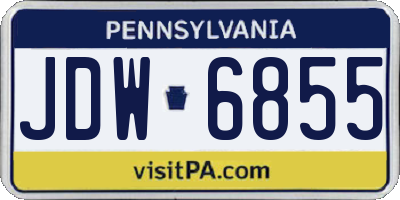 PA license plate JDW6855