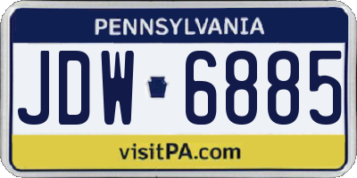 PA license plate JDW6885