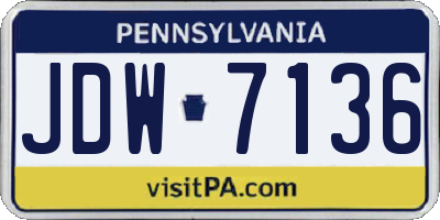 PA license plate JDW7136