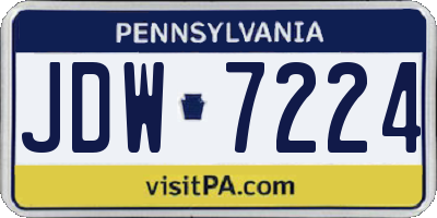 PA license plate JDW7224
