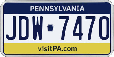 PA license plate JDW7470