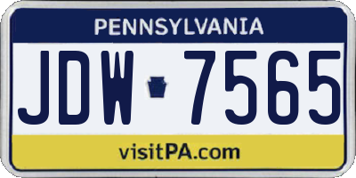 PA license plate JDW7565