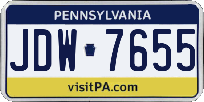 PA license plate JDW7655