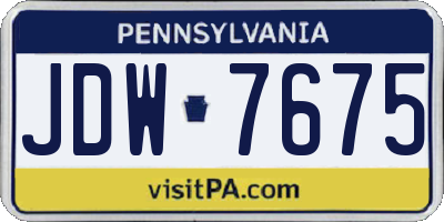 PA license plate JDW7675