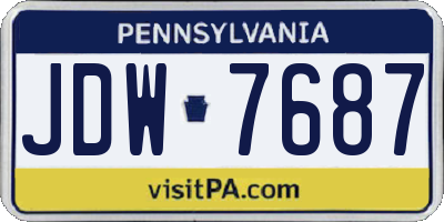 PA license plate JDW7687