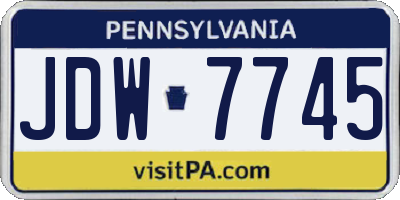 PA license plate JDW7745