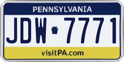 PA license plate JDW7771