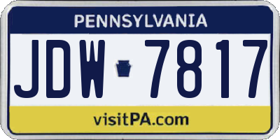 PA license plate JDW7817