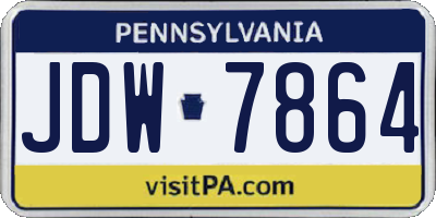 PA license plate JDW7864