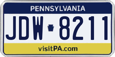 PA license plate JDW8211