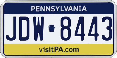PA license plate JDW8443