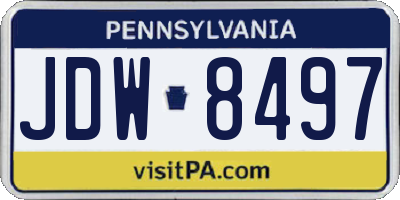 PA license plate JDW8497