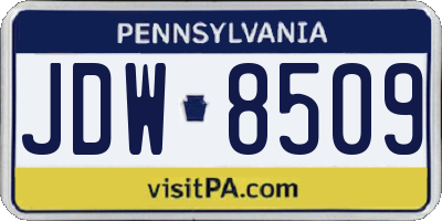 PA license plate JDW8509