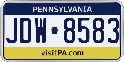 PA license plate JDW8583