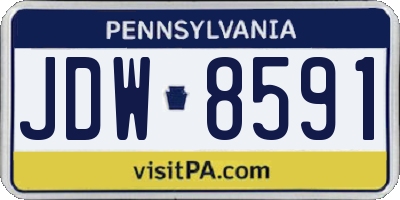 PA license plate JDW8591