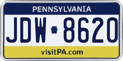 PA license plate JDW8620