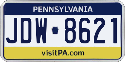 PA license plate JDW8621