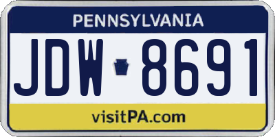 PA license plate JDW8691