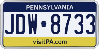 PA license plate JDW8733
