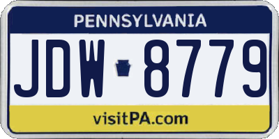 PA license plate JDW8779