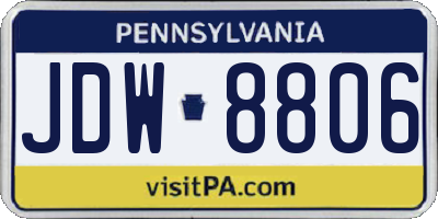 PA license plate JDW8806