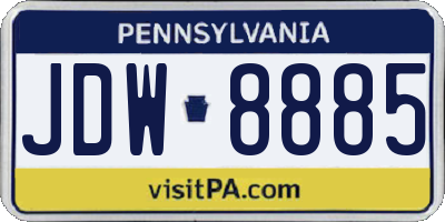 PA license plate JDW8885