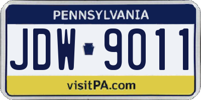 PA license plate JDW9011