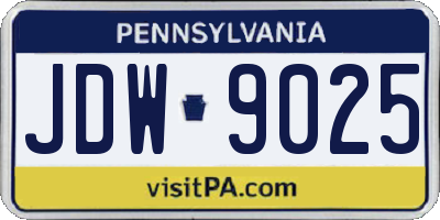 PA license plate JDW9025