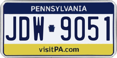 PA license plate JDW9051